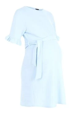 Vestito A Trapezio Premaman Con Arricciature E Laccetti In Vita -Negozio al dettaglio Vestiti bzz48422 sky xl 2