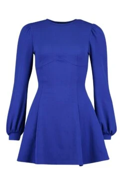 Vestito Skater Con Dettagli Sul Busto E Maniche A Campana -Negozio al dettaglio Vestiti dzz01081 cobalt xl 2