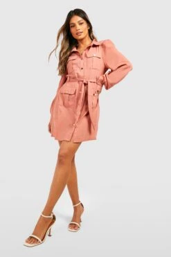 Vestito Camicia Con Tasche Utility -Negozio al dettaglio Vestiti dzz01622 rose xl 2