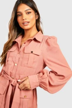 Vestito Camicia Con Tasche Utility -Negozio al dettaglio Vestiti dzz01622 rose xl 3