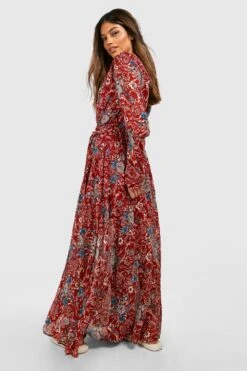 Vestito Maxi Gabriella Stile Bohemian Con Laccetti In Vita -Negozio al dettaglio Vestiti dzz34976 rust xl 1