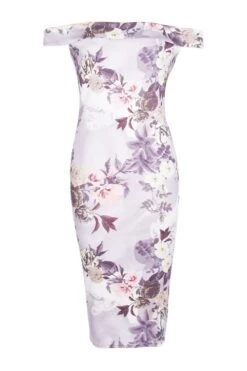 Vestito Midi A Fiori Con Spalle Scoperte -Negozio al dettaglio Vestiti dzz83057 multi xl 2