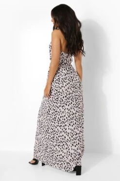 Vestito Maxi Leopardato A Fascia Con Arricciature -Negozio al dettaglio Vestiti fzz09383 nude xl 1