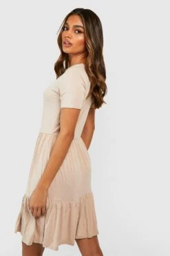 Vestito Grembiule A Maniche Corte Con Fondo Sceso -Negozio al dettaglio Vestiti fzz11958 stone xl 1