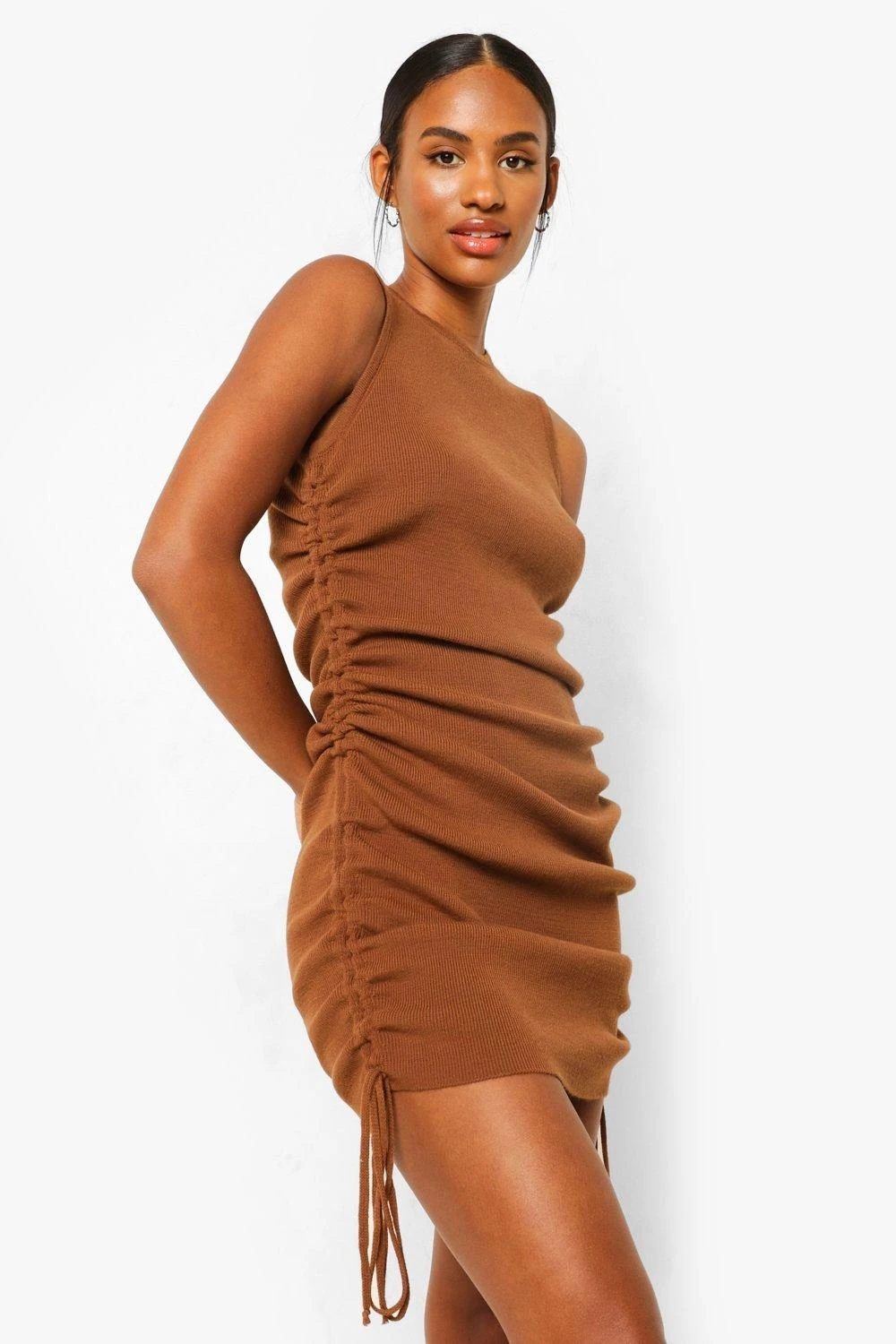 Vestito In Maglia Fine Con Ruches Laterali 3 Vestito In Maglia Fine Con Ruches Laterali - immagine 3