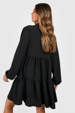 Vestito Camicia Svasato Con Balze -Negozio al dettaglio Vestiti fzz14470 black xl 1