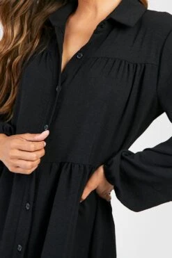 Vestito Camicia Svasato Con Balze -Negozio al dettaglio Vestiti fzz14470 black xl 3