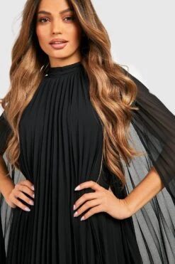 Vestito Scampanato Con Mantella E Pieghe -Negozio al dettaglio Vestiti fzz19440 black xl 3