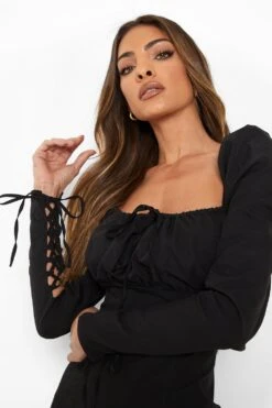 Vestito Midi Con Scollo Quadrato E Ruches Sul Busto -Negozio al dettaglio Vestiti fzz21166 black xl 3