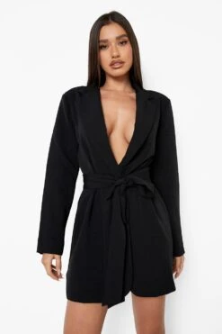 Vestito Blazer Con Fascia In Vita Stile Obi -Negozio al dettaglio Vestiti fzz24101 black xl 3