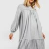 Vestito Smock Midi A Maniche Lunghe