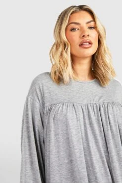 Vestito Smock Midi A Maniche Lunghe -Negozio al dettaglio Vestiti fzz24334 grey20marl xl 3