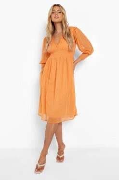 Vestito Midi In Rete Plumatis Con Scollo A V E Maniche A Sbuffo 6 Vestito Midi In Rete Plumatis Con Scollo A V E Maniche A Sbuffo -Negozio al dettaglio Vestiti fzz24361 camel xl 2