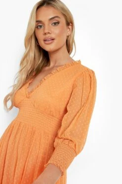 Vestito Midi In Rete Plumatis Con Scollo A V E Maniche A Sbuffo 7 Vestito Midi In Rete Plumatis Con Scollo A V E Maniche A Sbuffo -Negozio al dettaglio Vestiti fzz24361 camel xl 3