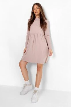 Vestito Smock A Girocollo Con Maniche Lunghe -Negozio al dettaglio Vestiti fzz24397 dusty20rose xl 2