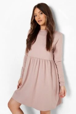 Vestito Smock A Girocollo Con Maniche Lunghe -Negozio al dettaglio Vestiti fzz24397 dusty20rose xl 3