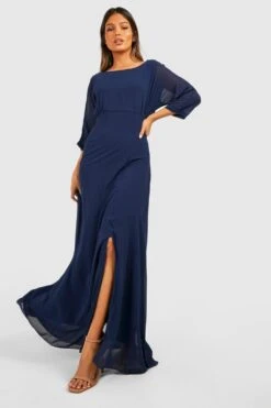 Vestito Maxi Drappeggiato Sul Retro Con Scollo A Cappuccio -Negozio al dettaglio Vestiti fzz26446 navy xl 2