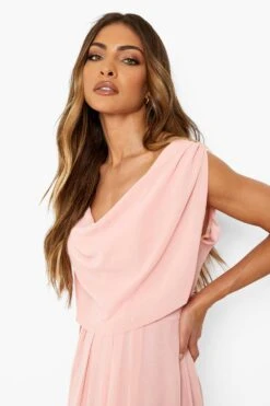 Vestito Maxi Drappeggiato Con Scollo A Cappuccio 7 Vestito Maxi Drappeggiato Con Scollo A Cappuccio -Negozio al dettaglio Vestiti fzz26627 rose xl 3