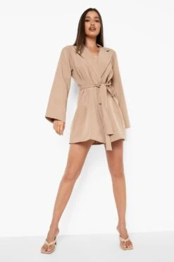 Vestito Blazer Oversize Con Maniche Svasate -Negozio al dettaglio Vestiti fzz26687 camel xl 2