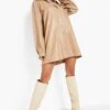 Vestito Camicia Oversize In PU Con Tasche