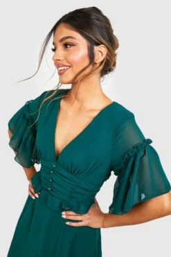 Vestito Smock Midi Con Pieghe E Arricciature 7 Vestito Smock Midi Con Pieghe E Arricciature -Negozio al dettaglio Vestiti fzz34932 bottle20green xl 3