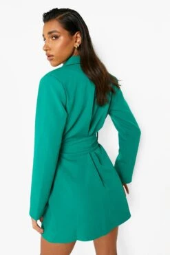 Vestito Blazer Allacciato In Vita Con Fascia Obi -Negozio al dettaglio Vestiti fzz36689 bright20green xl 1