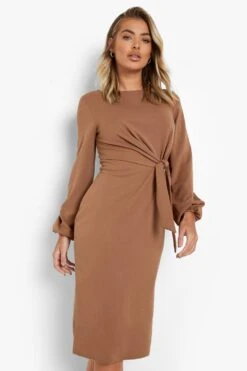 Vestito Midi Sartoriale Con Nodo