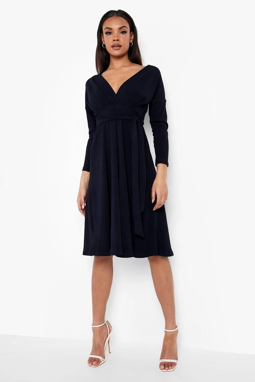 Vestito Skater Midi Con Spalle Scoperte 3 Vestito Skater Midi Con Spalle Scoperte - immagine 3