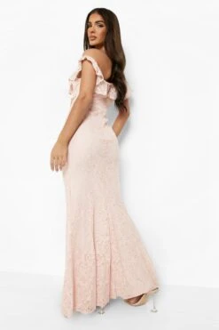 Vestito Maxi A Fascia In Pizzo Con Arricciature -Negozio al dettaglio Vestiti fzz40183 pink xl 1