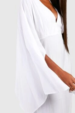 Vestito Maxi Con Scollo Profondo E Maniche Ampie -Negozio al dettaglio Vestiti fzz40503 ivory xl 3