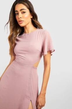 Vestito Maxi In Chiffon Con Cut-out -Negozio al dettaglio Vestiti fzz40510 mink xl 3