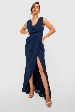 Vestito Scaldacuore Maxi Drappeggiato Con Scollo A Cappuccio