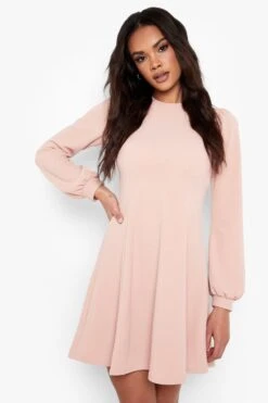 Vestito Skater Con Maniche A Campana 7 Vestito Skater Con Maniche A Campana -Negozio al dettaglio Vestiti fzz42796 pink xl 3