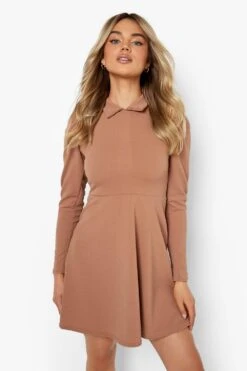 Vestito Skater A Maniche Lunghe Con Colletto 7 Vestito Skater A Maniche Lunghe Con Colletto -Negozio al dettaglio Vestiti fzz45206 camel xl 3