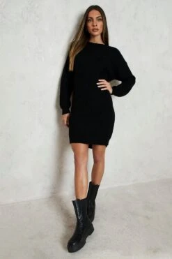 Vestito In Maglia A Girocollo 7 Vestito In Maglia A Girocollo -Negozio al dettaglio Vestiti fzz47555 black xl 3