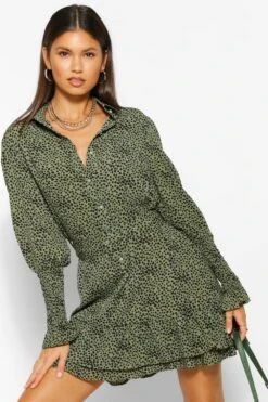 Vestito Camicia A Pois Con Cintura E Volant Sul Fondo 7 Vestito Camicia A Pois Con Cintura E Volant Sul Fondo -Negozio al dettaglio Vestiti fzz50891 stone xl 3