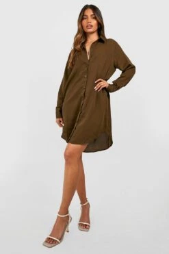 Vestito Camicia Oversize Con Fondo Asimmetrico 6 Vestito Camicia Oversize Con Fondo Asimmetrico -Negozio al dettaglio Vestiti fzz52548 khaki xl 2