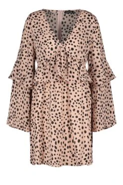 Vestito Grembiule Con Stampa A Pois Irregolari E Volant -Negozio al dettaglio Vestiti fzz52569 stone xl 2