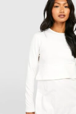 Vestito T-shirt A Girocollo Basic Oversize A Maniche Lunghe -Negozio al dettaglio Vestiti fzz54490 stone xl 3