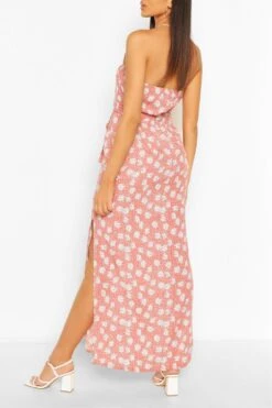 Vestito Maxi A Fascia A Fiori Misti Con Cintura -Negozio al dettaglio Vestiti fzz59363 pink xl 1