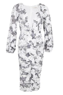 Vestito Midi Boohoo Da Cerimonia Con Paillettes E Maniche A Sbuffo -Negozio al dettaglio Vestiti fzz69504 white xl 2