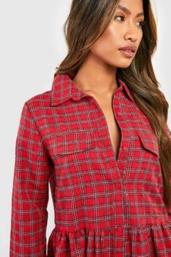 Vestito Skater A Quadri Con Tasche 7 Vestito Skater A Quadri Con Tasche -Negozio al dettaglio Vestiti fzz79450 red xl 3