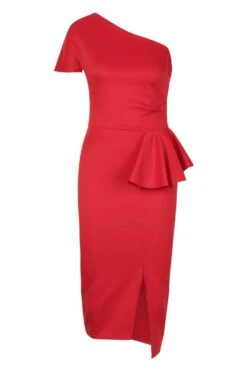 Vestito Midi Monospalla Con Spacco 6 Vestito Midi Monospalla Con Spacco -Negozio al dettaglio Vestiti fzz96288 red xl 2