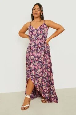 Vestito Midi Plus Size Con Bottoni E Volant Sul Fondo -Negozio al dettaglio Vestiti gzz01027 navy xl 2