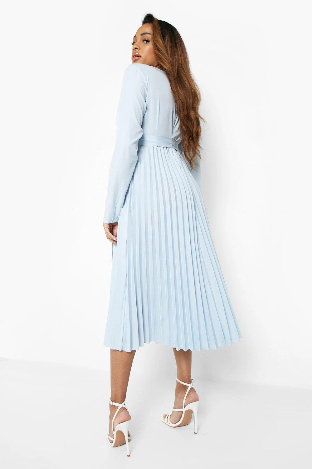 Vestito Midi Premaman Da Cerimonia A Incrocio Con Pieghe 2 Vestito Midi Premaman Da Cerimonia A Incrocio Con Pieghe - immagine 2