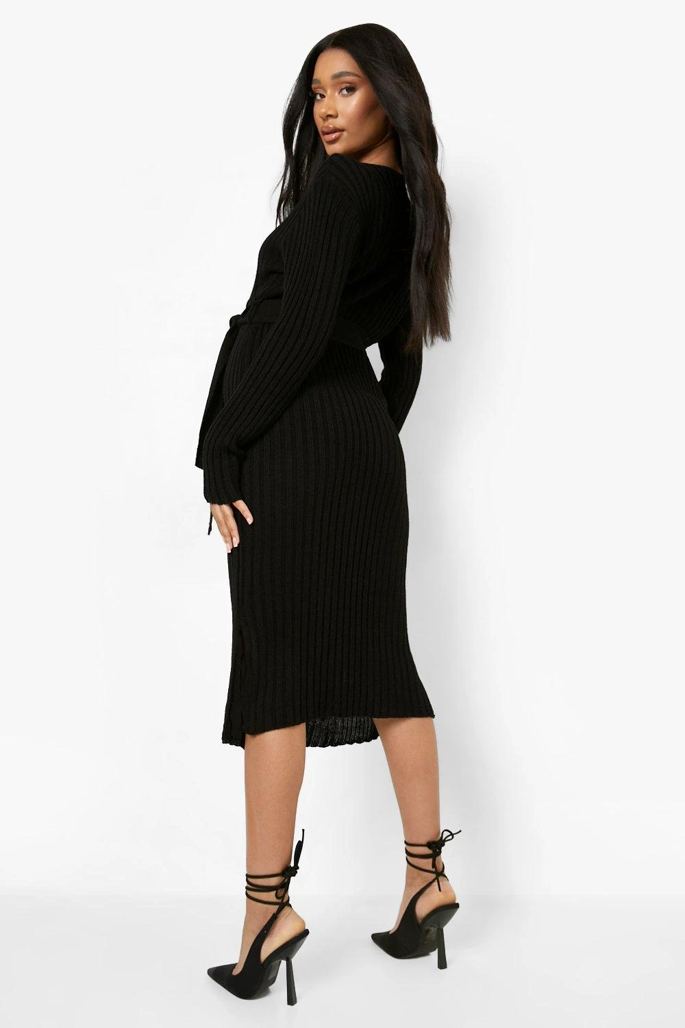 Vestito Midi Premaman Con Cintura 2 Vestito Midi Premaman Con Cintura - immagine 2