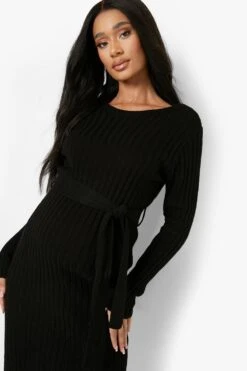 Vestito Midi Premaman Con Cintura 7 Vestito Midi Premaman Con Cintura -Negozio al dettaglio Vestiti gzz01391 black xl 3