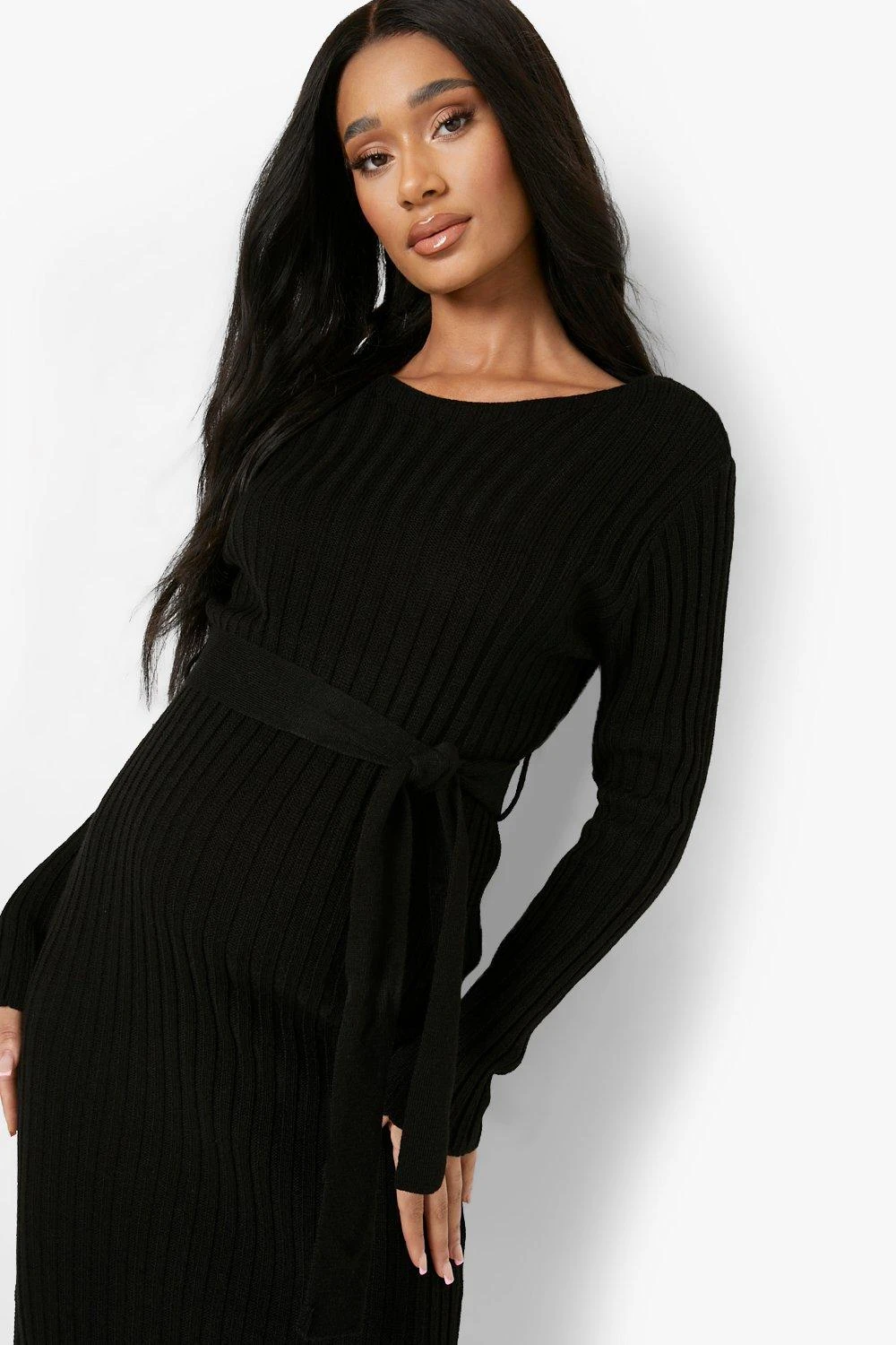 Vestito Midi Premaman Con Cintura 4 Vestito Midi Premaman Con Cintura - immagine 4