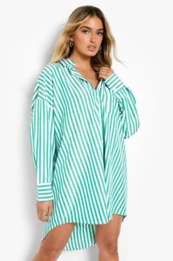 Vestito Camicia A Righe -Negozio al dettaglio Vestiti gzz02143 green xl 3