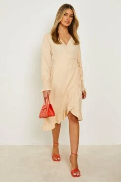 Vestito Skater Midi Incrociato Davanti Con Volant 7 Vestito Skater Midi Incrociato Davanti Con Volant -Negozio al dettaglio Vestiti gzz02201 stone xl 3